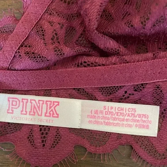 PLUM DATE PUSH-UP BRALETTE SIZE SMALL PINK BY VICTORIA’S SECRET EUC - Picture 7 of 8